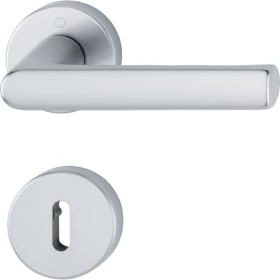 Hoppe - Rosettengarnitur Hamburg 1700 / 42KB/42KBS Aluminium F1 rund ob din links / rechts d/d