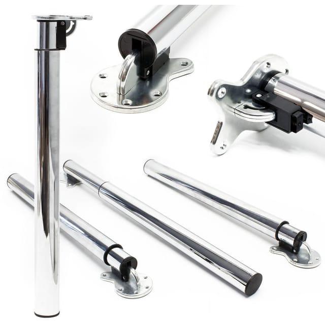 Tischbein 4er Set Möbelfuß höhenverstellbar 70-110cm Chrom - Wiltec