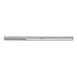 Hartmetall Frässtift Zylinder zyas stirnverzahnt ø 03x13mm Schaft-Ø 3mm Z4 universal mittel fein - Pferd