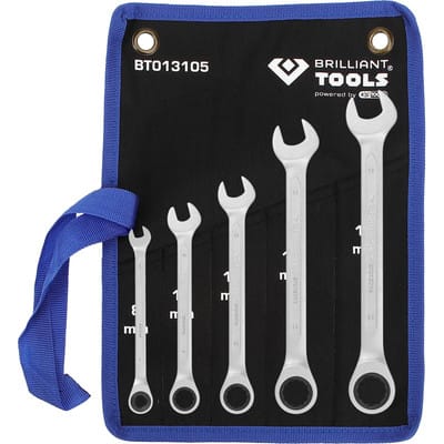 Brilliant Tools - BT013105 Ratschenringschlüssel-Satz, 5-tlg, 8 - 19 mm