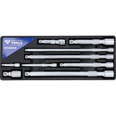 Brilliant Tools - Kippverlängerungs-Satz 1/4' + 3/8' + 1/2', 9-tlg