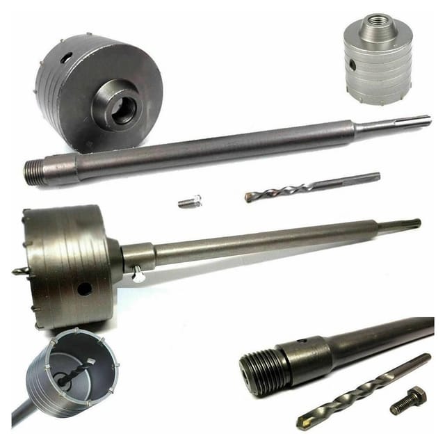 Trade Shop - CAROTATRICE TAZZOPER MURO PIETRA DA 30 A 160MM + ASTA DA 60CM SDS PLUS - -150 mm -