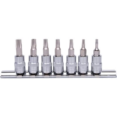 1/4' CHROMEplus Bit-Stecknuss-Satz Torx, 7-tlg, T10-T40