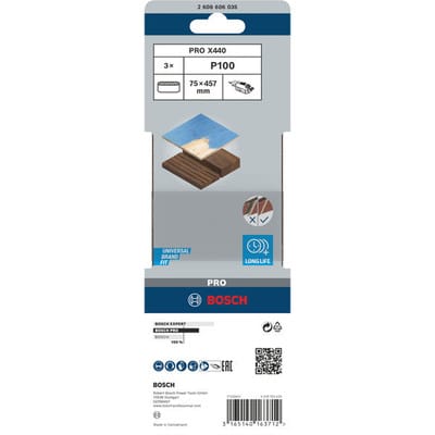 Bosch PRO X440 Schleifband 75 x 457 mm 100 - 2608606035