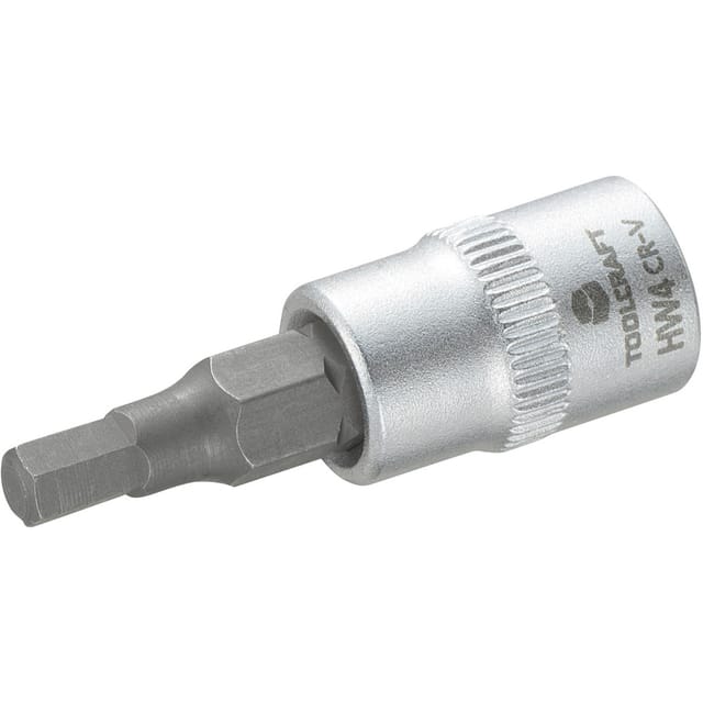 Toolcraft - 816069 Innen-Sechskant Steckschlüssel-Bit-Einsatz 4 mm 1/4' (6.3 mm)