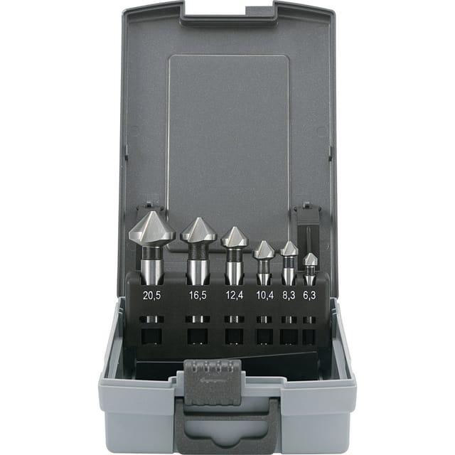 Toolcraft - 1614138 Kegelsenker-Set 6teilig 6.3 mm, 8.3 mm, 10.4 mm, 12.4 mm, 16.5 mm, 20.5 mm hss z