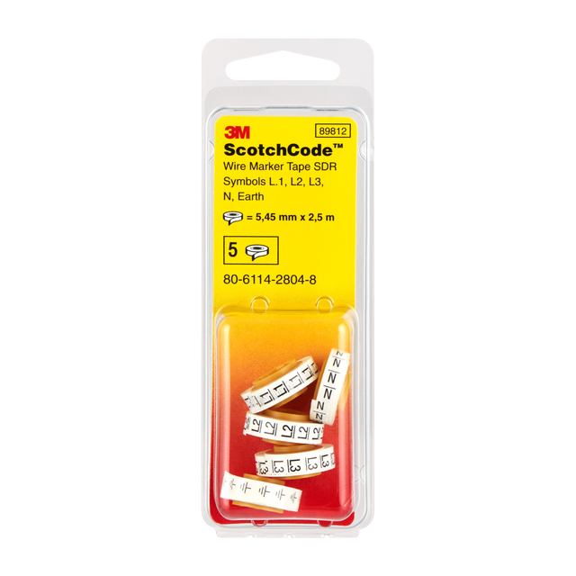 3M - 80-6114-2804-8 Bedruckte Klebemarker Aufdruck L3, L2, L1, n, pe sdr-sym