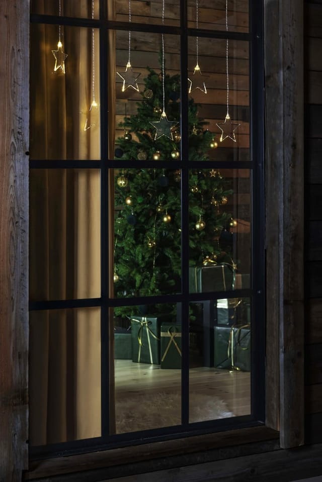 Konstsmide LED Lichtervorhang 8 Plexisterne 605cm x 38-59cm