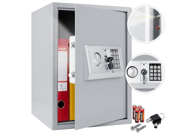 Elektronischer Safe Tresor Geldschrank Wandtresor Wandsafe 50x35x34 Silber - Kesser