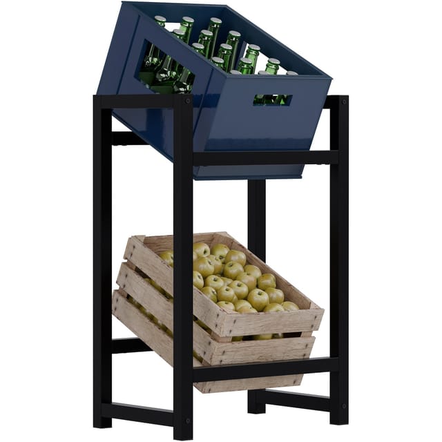 CLP - Getränkekistenständer Stack schwarz 75x47x31 cm