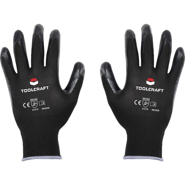 Toolcraft - TO-5621535 Polyester, Nitril Arbeitshandschuh Größe (Handschuhe): 10 en 388 cat ii 1 Pa