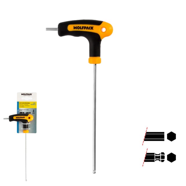 Inbusschlüssel mit Kugelgriff Form T 4,0 mm. mit Aufhänger
