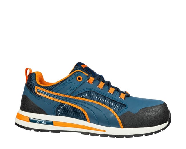 Puma - Sicherheitsschuh Crosstwist low Gr.43 blau/orange S3 hro src EN20345 Leder