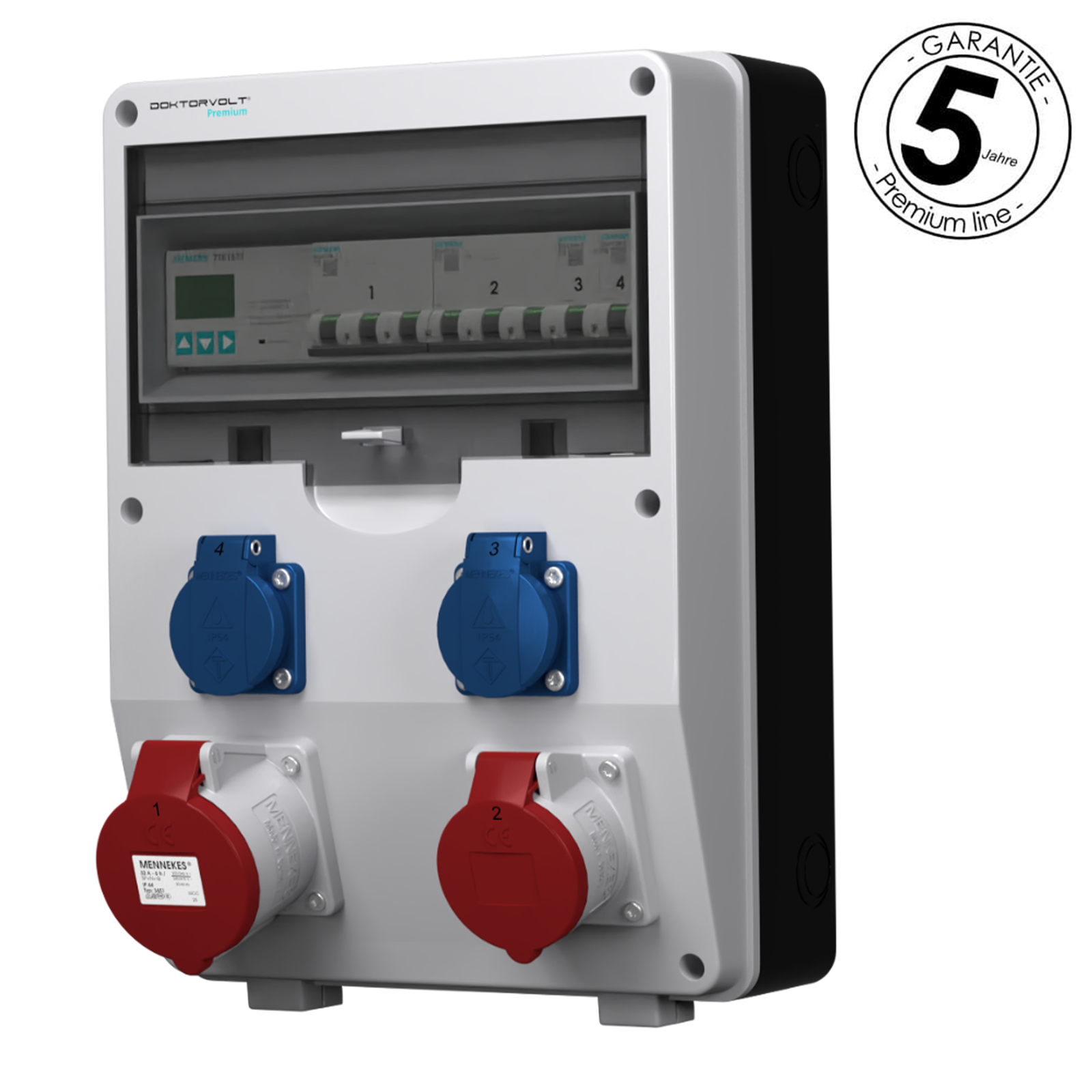 Stromverteiler Ptd-s 32a 16a 2x230v 3p Zähler Siemens Und Mennekes Doktorvolt Dv-4838-d