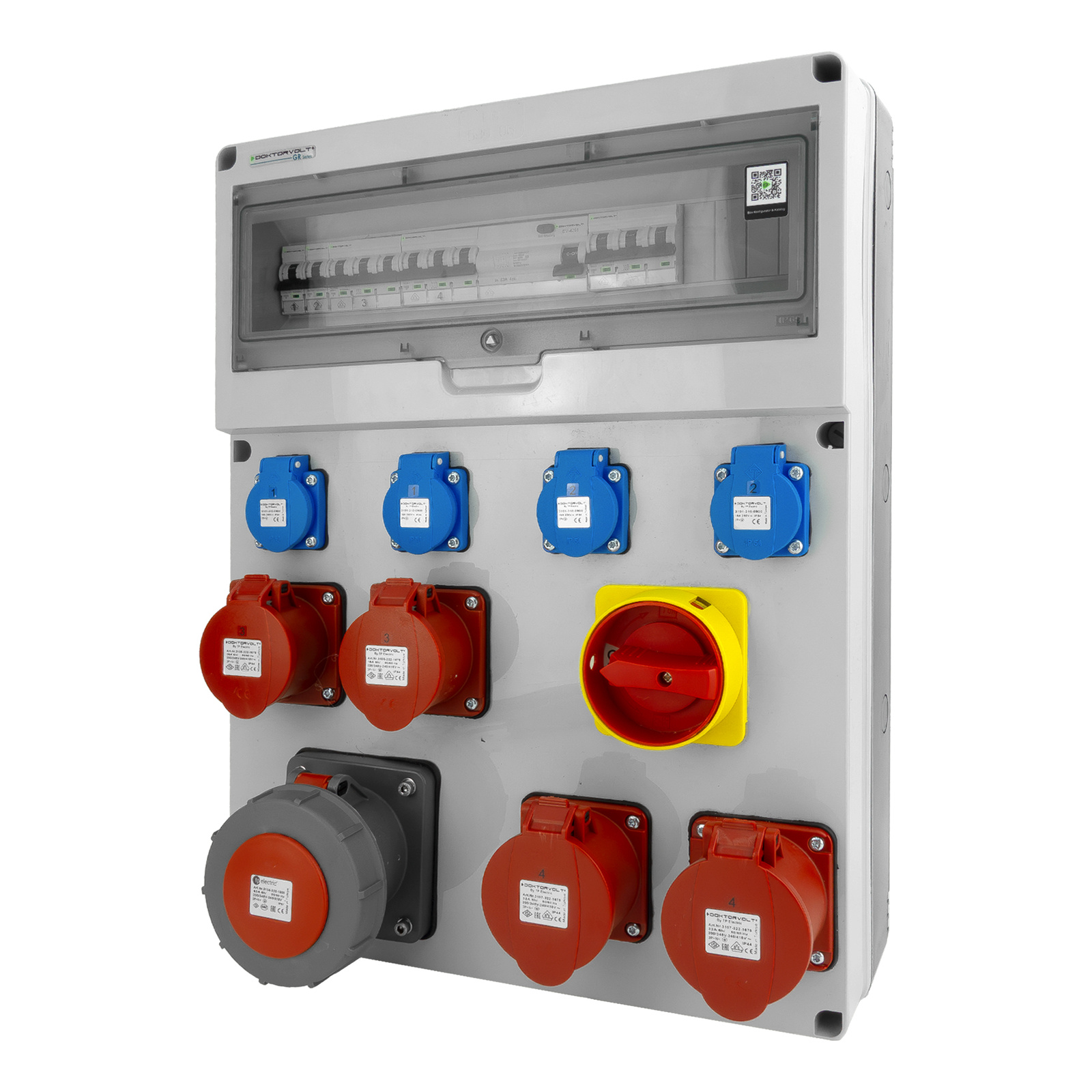 Baustromverteiler Xs 16a 2x230v Leitungsschutzschalter Siemens Stromverteiler Ip44 Doktorvolt Dv-6081-d