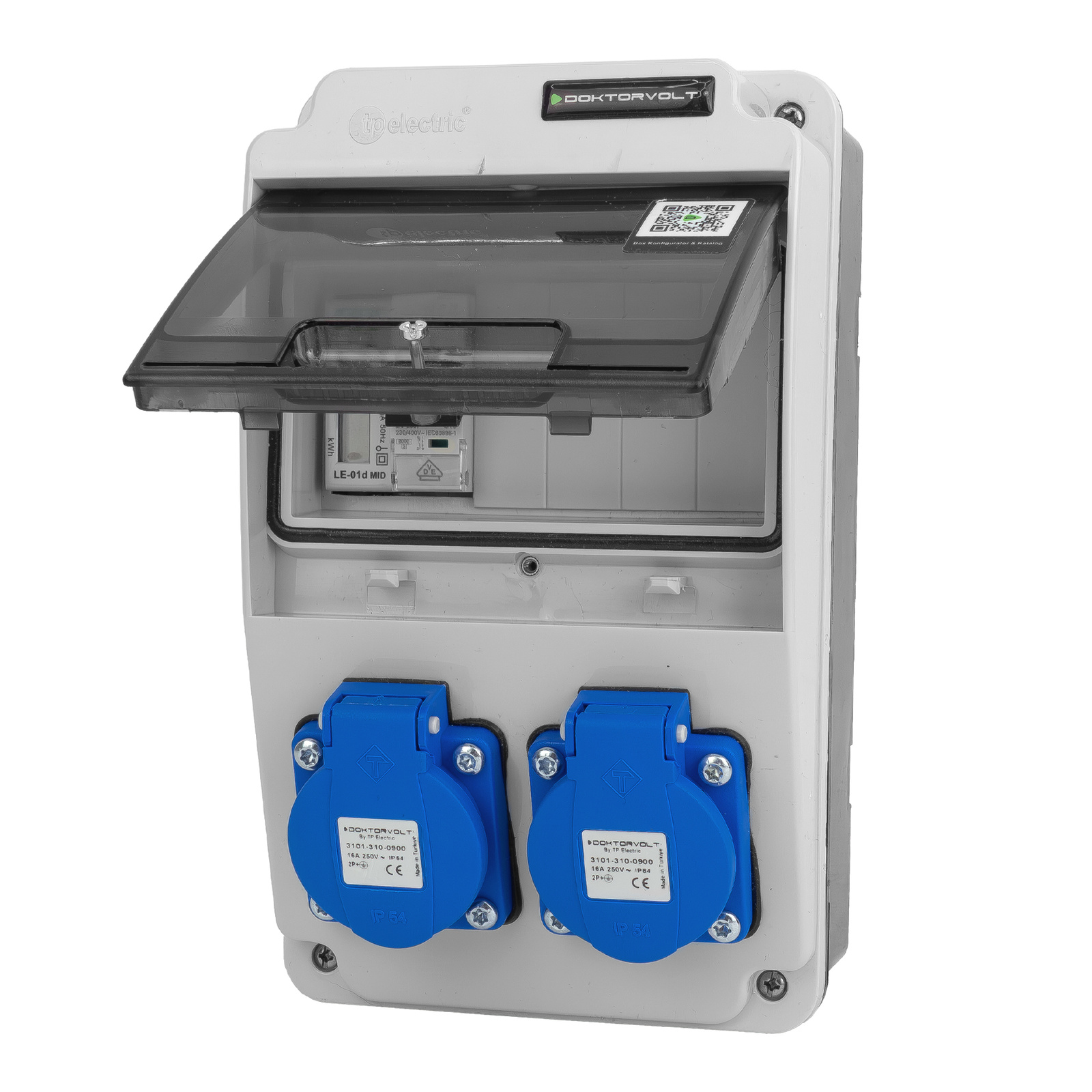 Wandverteiler Xs 16a 2x230v Ip44 Kompakter Stromverteiler Mit Leitungsschutzschalter Komplett Verdrahtet Doktorvolt Dv-6517-d