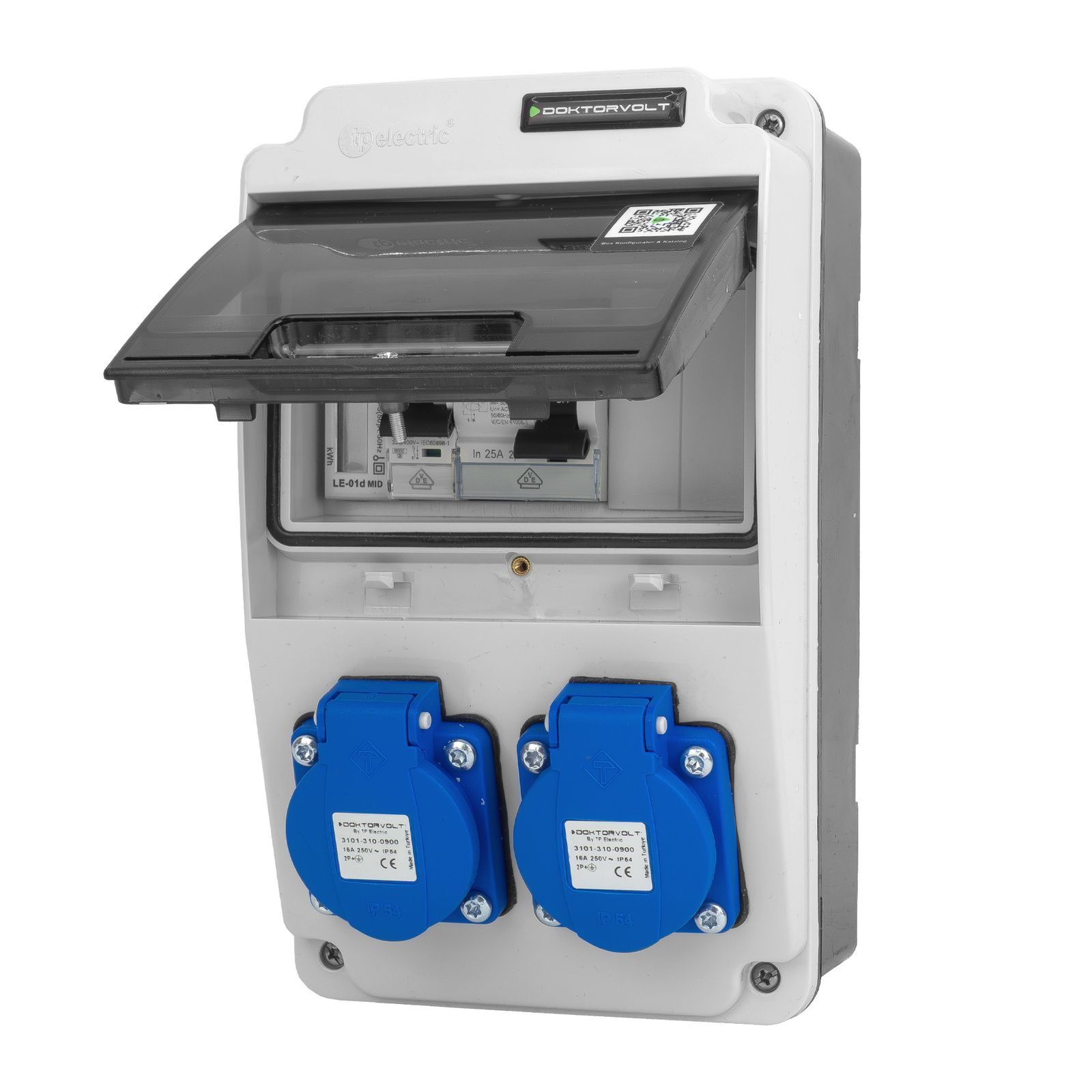 Baustromverteiler Xs 2x230v 16a Inspektionsfenster Stromverteiler Ohne Sicherungen Kompakter Stromverteiler Doktorvolt Dv-6791-d