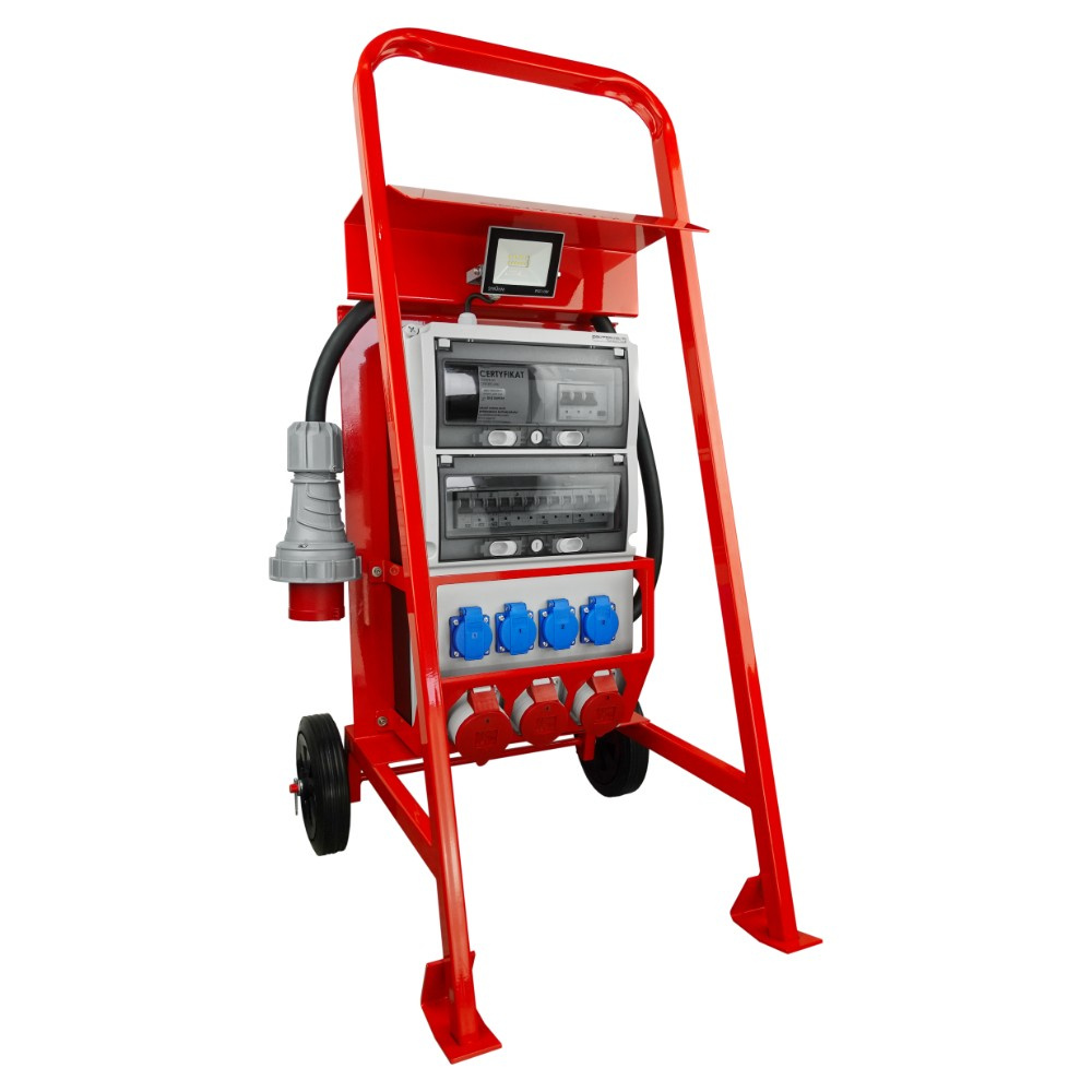 Baustromverteiler Mit Ständer Stromverteiler Ext S/fi Set 32a 2x16a 4x230v Franz/belg System Dv-6184-f