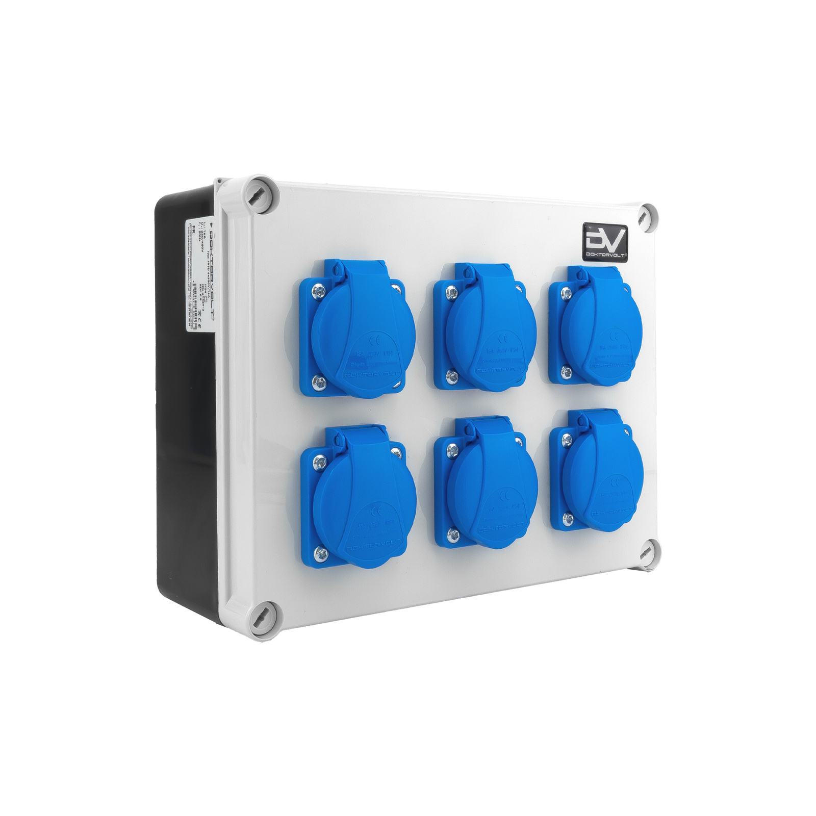 Baustromverteiler 16a 32a Cee 4x230v Typ E Stromverteiler Mit 26 Module Revisionsfenster Doktorvolt Dv-5312-f
