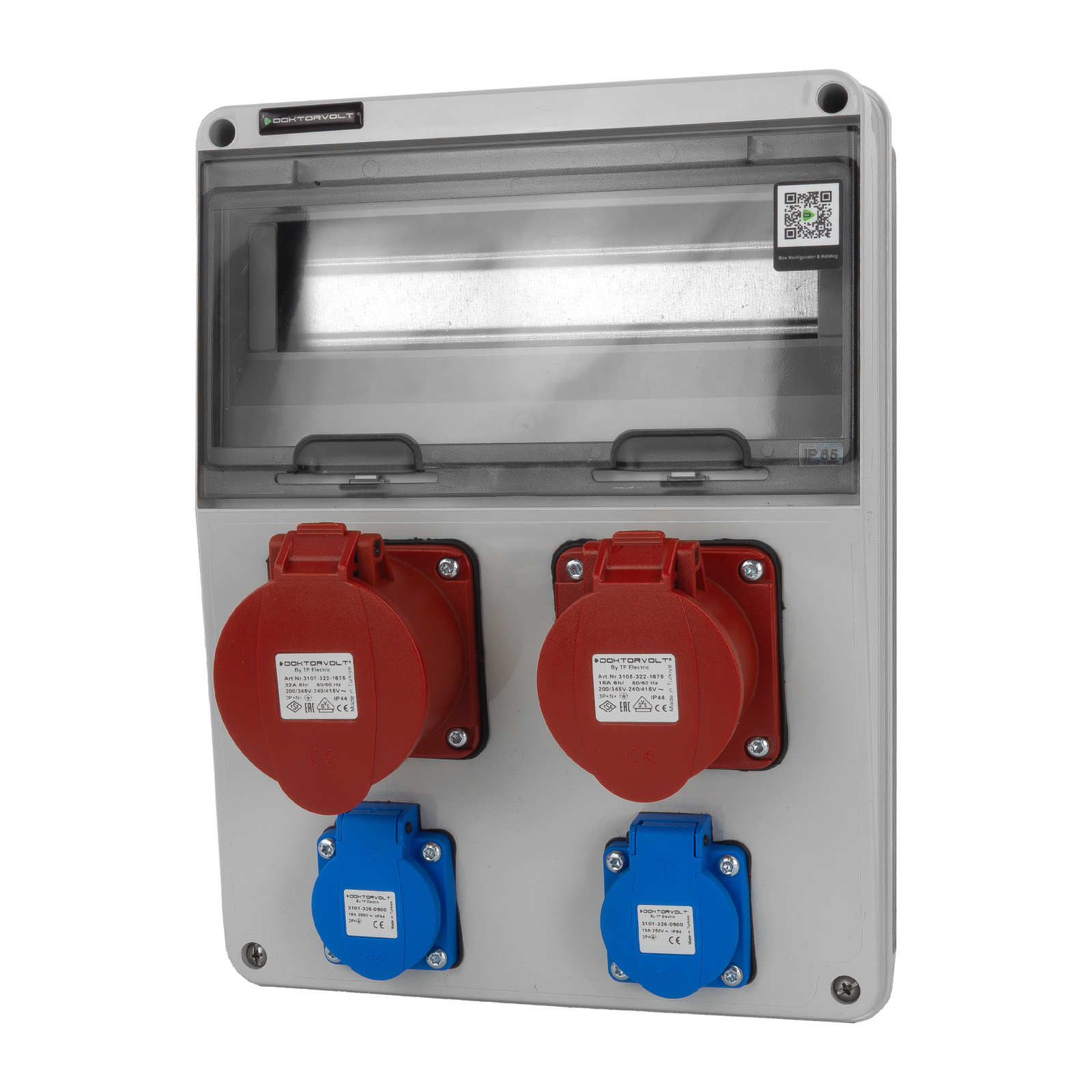 Baustromverteiler Jun 32a/16a/2x230v Bals-steckdosen Doktorvolt® Dv-6832-f