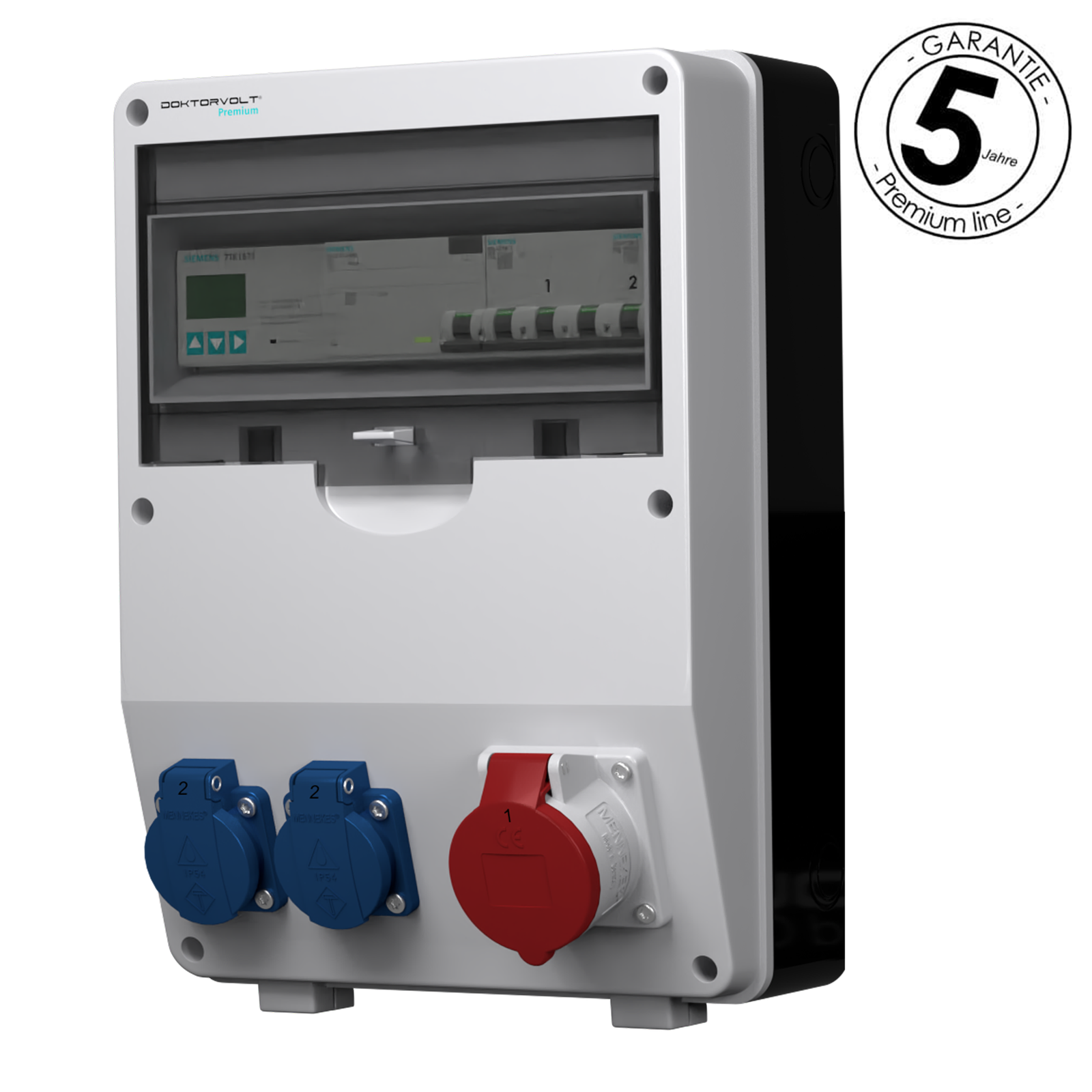 Stromverteiler Ptd-s/fi 16a 2x230v 3p Zähler Siemens Und Mennekes Doktorvolt Dv-4784-d