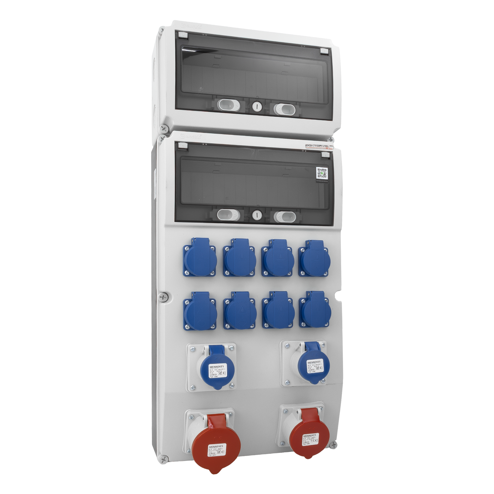 Stromverteiler Ext-s/fi 32a 16a 2x16a Camping 8x230v + 3phasige Mid Stromzähler Dv-0786-d