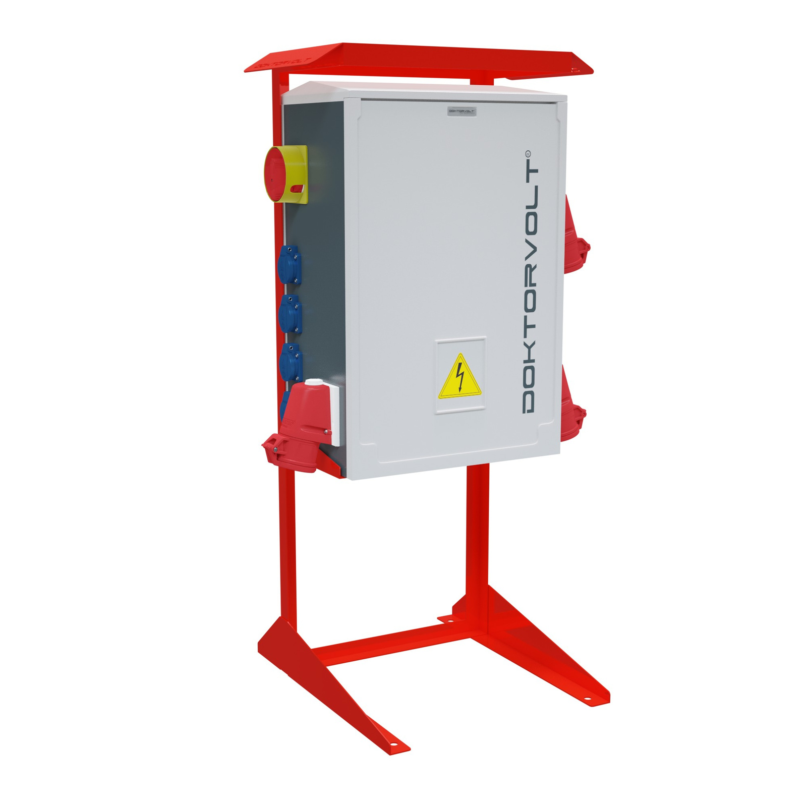 Baustromverteiler Os-s/fi Set 32a 400v Cee Mennekes Steckdosen 230v Mobiler Stromverteiler Auf Ständer Fi-schutzschalter Elektroverteiler Für Baustelle Tragbarer Baustromkasten Mit Schutz Doktorvolt D