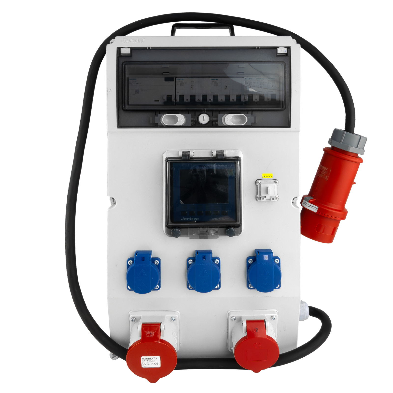 Premium Stromverteiler Ext 32a 16a 3x230v + Janitza Energiemessgerät Umg 96-pa-mid+ Eeg 6047