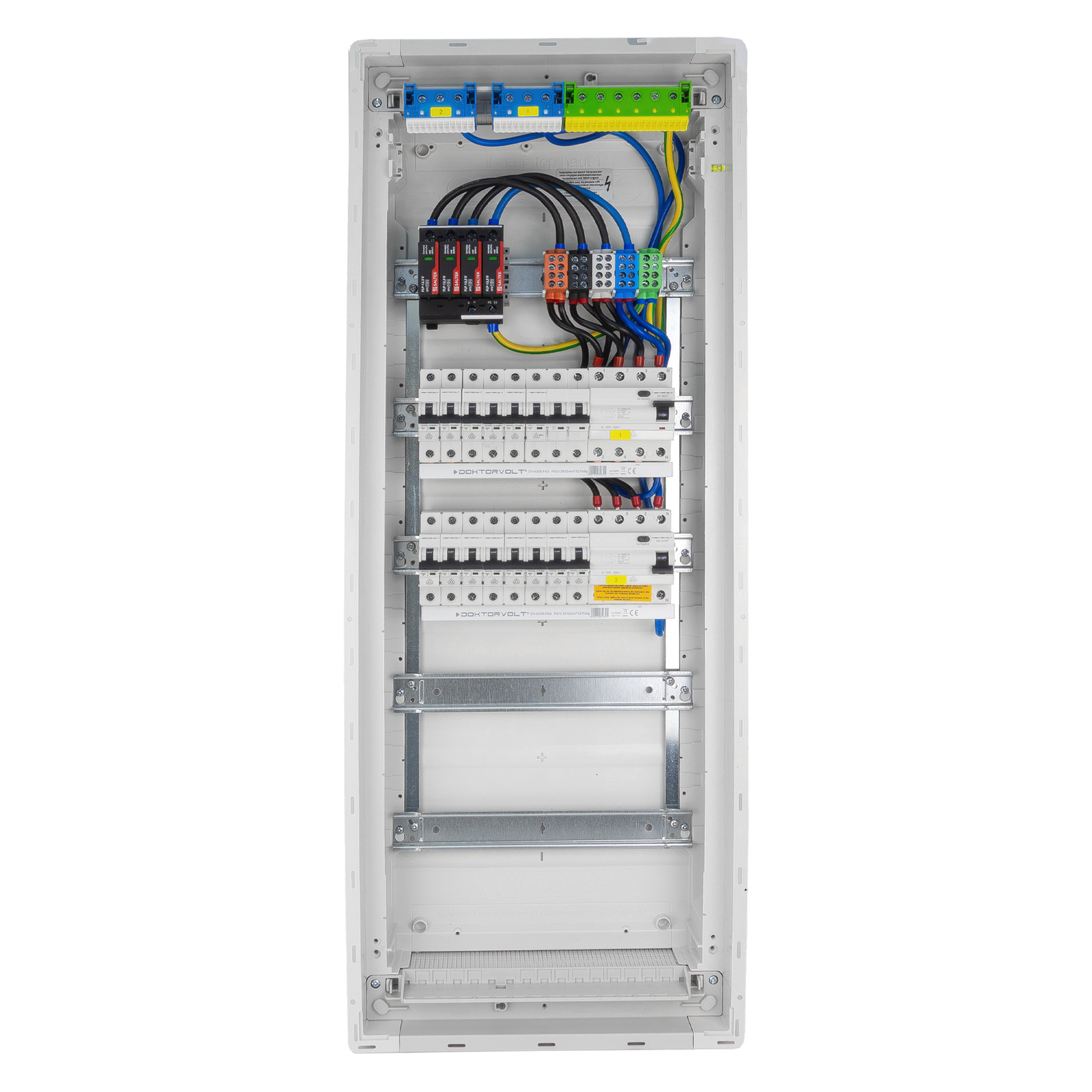 Sicherungskasten Unterputz Verteilerkasten 5-reihig 60 Module 14xmcb 2xrccb Vde Saltek Überspannungsschutz Unterverteilung Verdrahtet Verteilerschrank Mit Sicherungen 880,50x348x94,5mm Hager Hohlwand