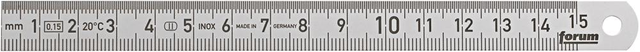 Biegsamer Stahlmaßstab 150x13 mm rostfrei FORUM