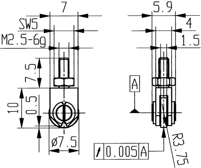 Messeinsatz Stahl Abb. 22/ 7,5 mm - Käfer