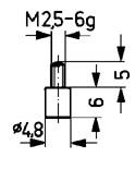 Messeinsatz ø 4,8 mm plan M2,5 Stahl passend zu Messuhren