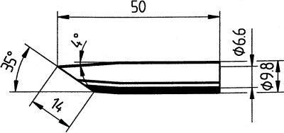 Ersa - 0832GDLF Lötspitze angeschrägt Spitzen-Größe 14 mm Inhalt 1 St.