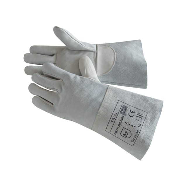 Geprufte Sicherheit - penkert Schweißerhandschuh Typ 10 Kat. ii, weiß, 10 35cm,Gr.10 10 Stk