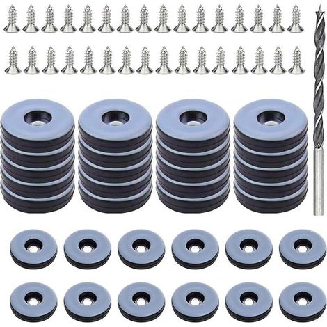 Teflon-schraubgleiter Ø 30 Mm, 32 Runde Ptfe-möbelgleiter Mit 12 Edelstahlschrauben Und 1 Bohrer – Effektiver Schutz Für Ihre Möbel, Stühle Und Böden