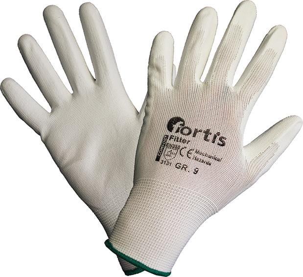 Handschuh Fitter, PU/Nylon,weiß, Gr.9 Fortis