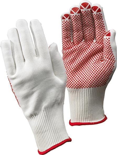 12 Paar Strickhandschuhe Packer genoppt Fortis Gr. 7 weiß
