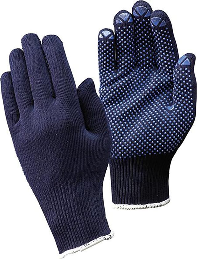 12 Paar Strickhandschuhe Packer genoppt Fortis Gr. 10 blau