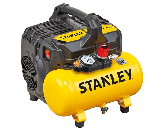 Leiser Kompressor Stanley DST100/8/6 59dB 100l/min 8bar Tank 6L