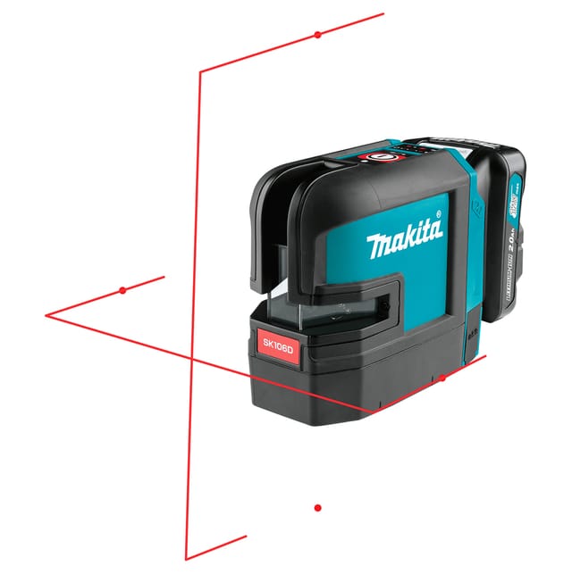 Makita - Akku-Kreuzlinienlaser SK106DZ, rot 12V max. (ohne Akku, ohne Ladegerät)