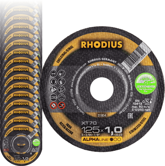 XT70, 50 Stück, 125 x 1,0 mm, Trennscheibe - Rhodius