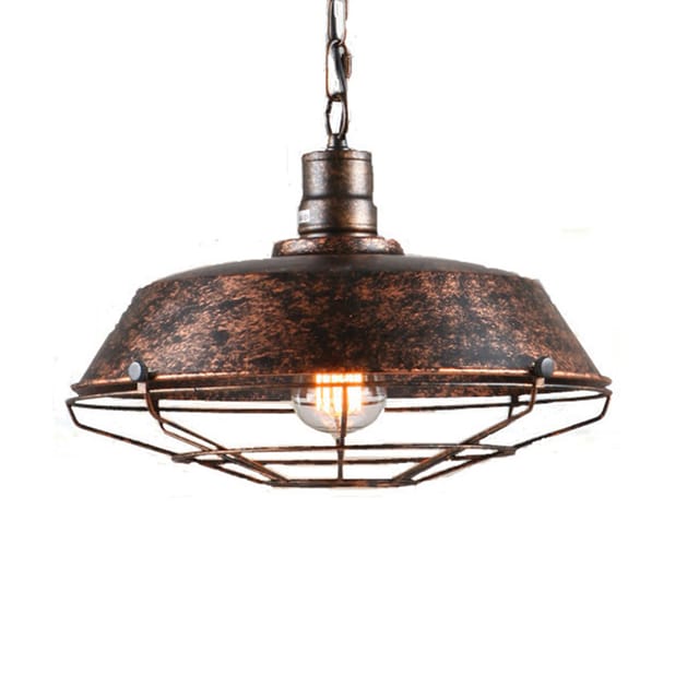 Retro Metall Pendelleuchte Industrial Vintage 360mm Antik Metall Leuchte Edison E27 Sockel Deckenleuchte Rost