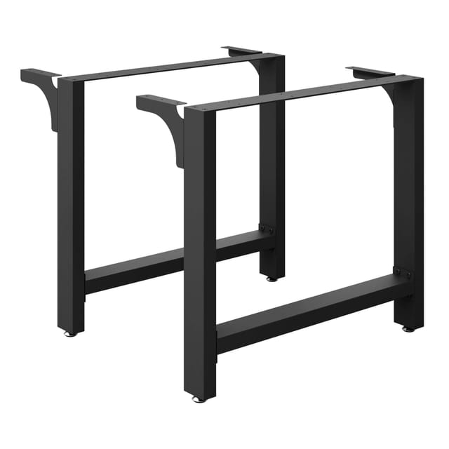 Wiltec Tischbeine aus Stahl 2er Set 100x72cm Vierkantrohre in schwarz pulverbeschichtet Tischkufen Tischgestell Tischuntergestell