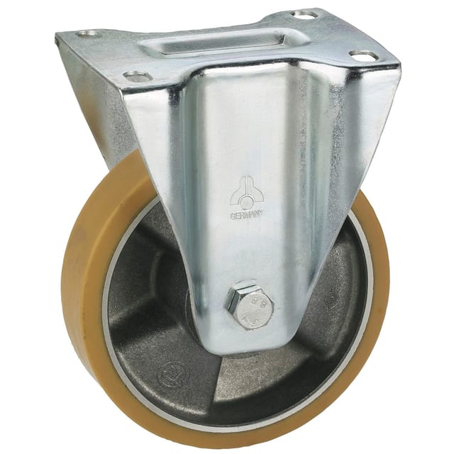 Dörner+helmer - Bockrolle Polyurethan-Rad ø 100 mm Alufelge Industrierolle Tragkraft 200 kg