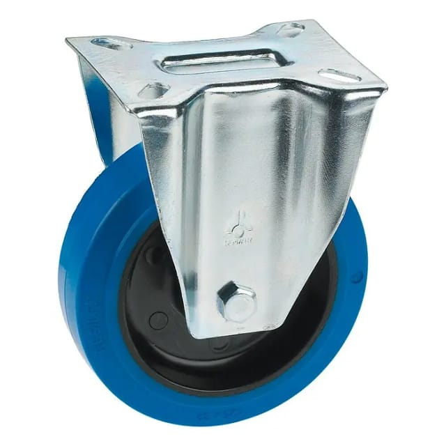 Bockrolle Elastik blau Platte 100 mm 150 kg - Dörner+helmer