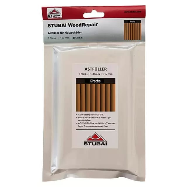 WoodRepair Holzreparatur Astfüller Füllmasse 8 Sticks x 150mm Kirsche - Stubai
