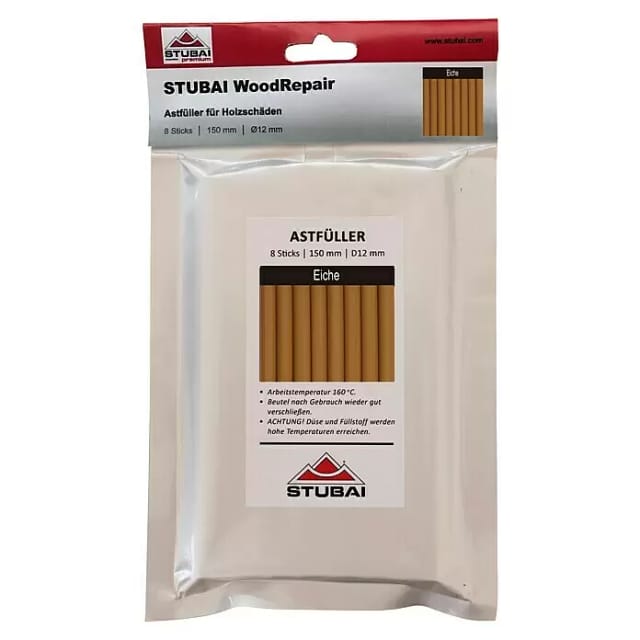 WoodRepair Holzreparatur Astfüller Füllmasse 8 Sticks x 150mm Eiche - Stubai