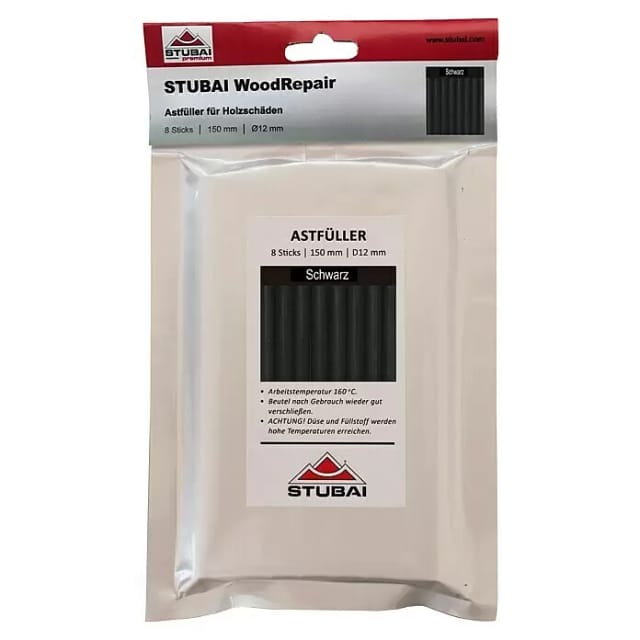 WoodRepair Holzreparatur Astfüller Füllmasse 8 Sticks x 150mm schwarz - Stubai