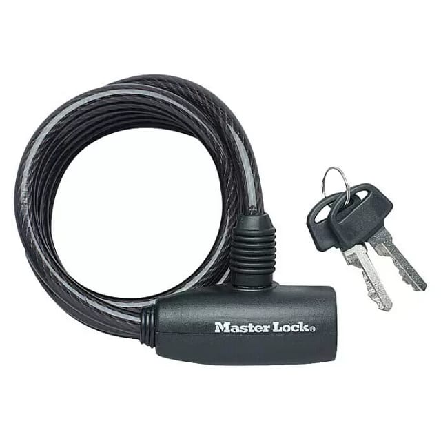 Master Lock - Spiral-Kabelschloss 8126 eurdpro mit Schlüssel, verschsp. sb