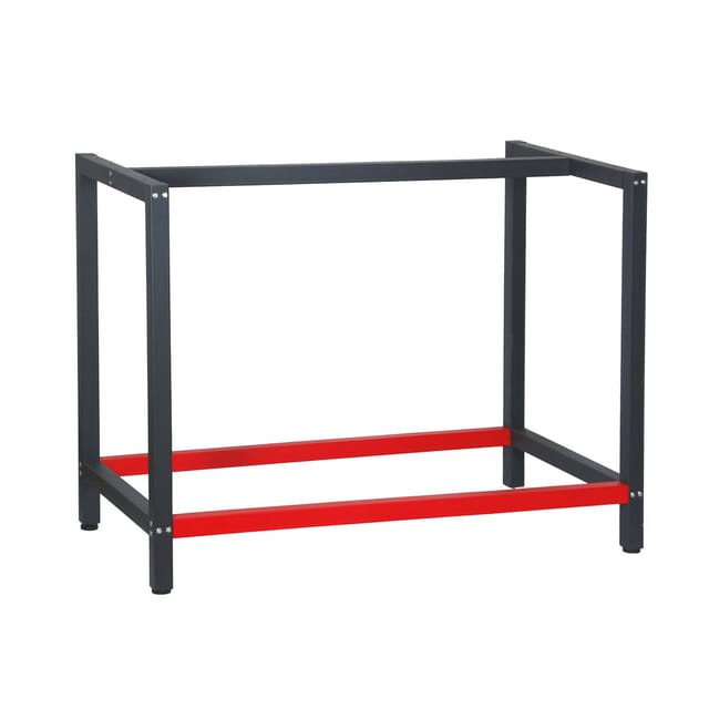 Wiltec - Werkbank Gestell 100 x 57 x 81 cm aus Stahl, Werkbankgestell in Anthrazit Rot, Tischgestell max. 200 kg als Werkbank, Arbeitstisch &